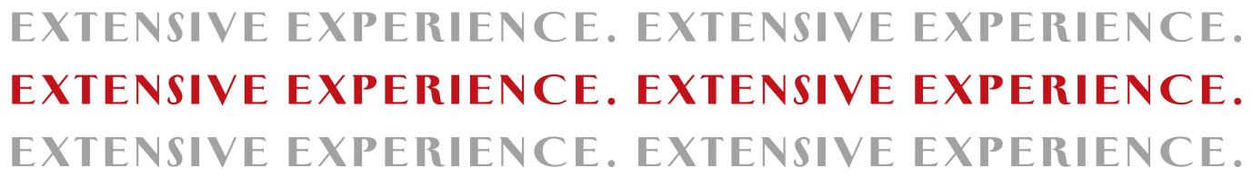 extensive experience. extensive experience.